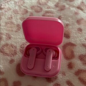 Pink Wireless Earbuds with Charging Case